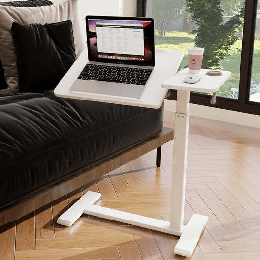 Adjustable Ergonomic Overbed Table with Wheels